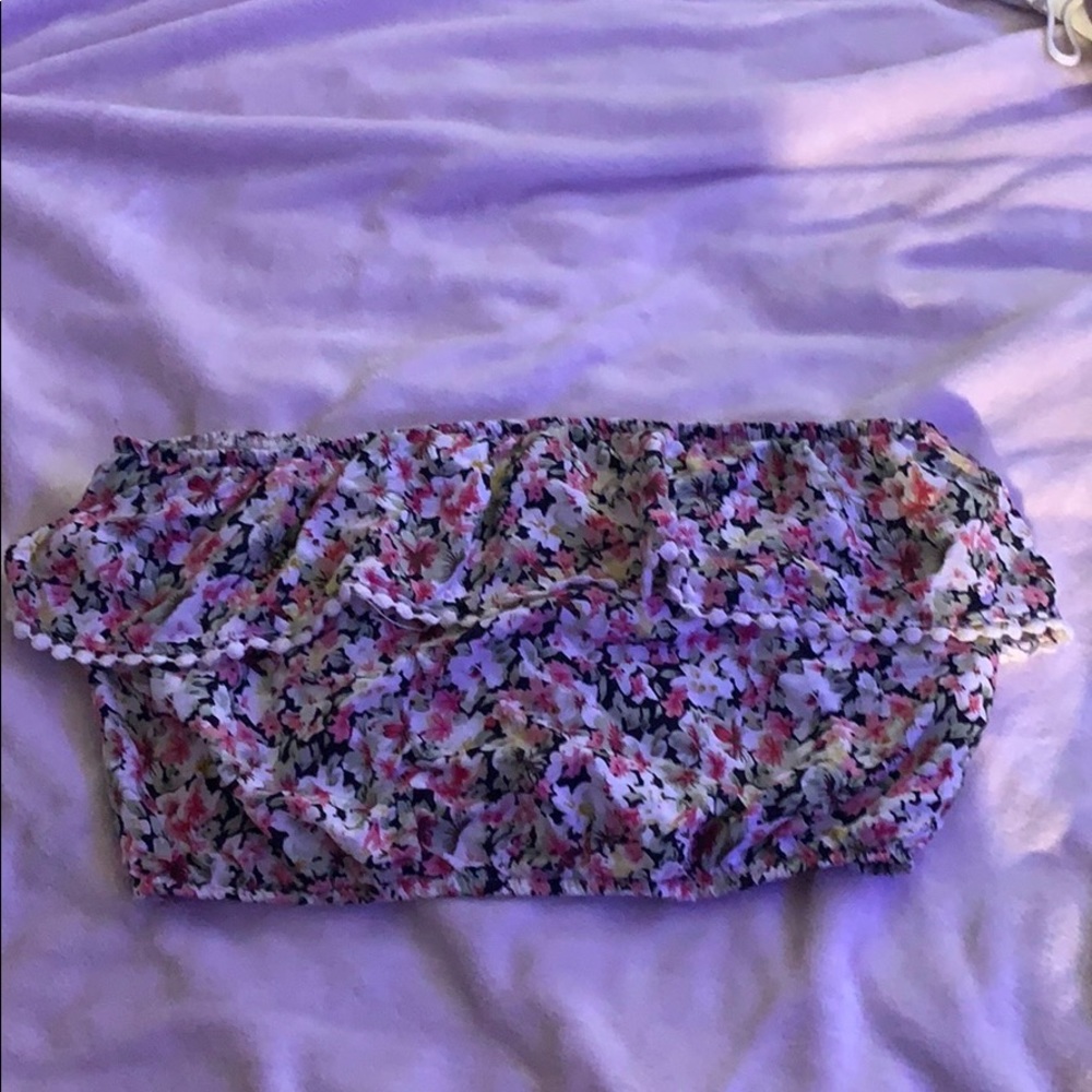 Floral print tube top